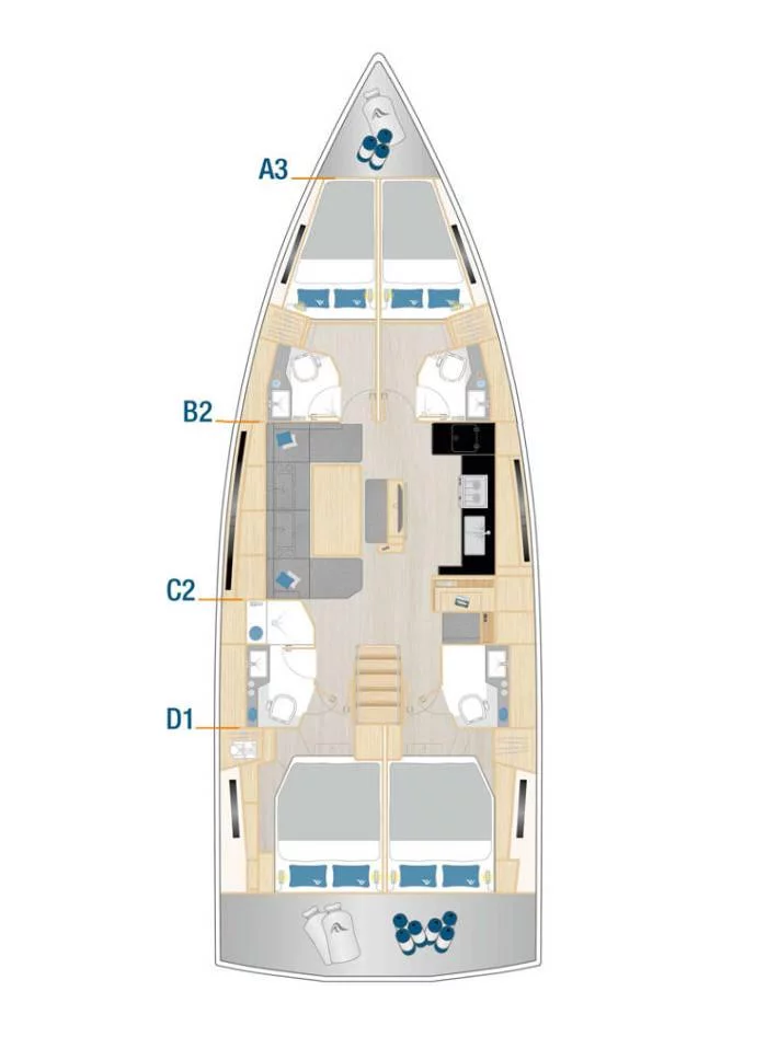 Hanse 460 - 4 cab. (Atmosphere)  - 1