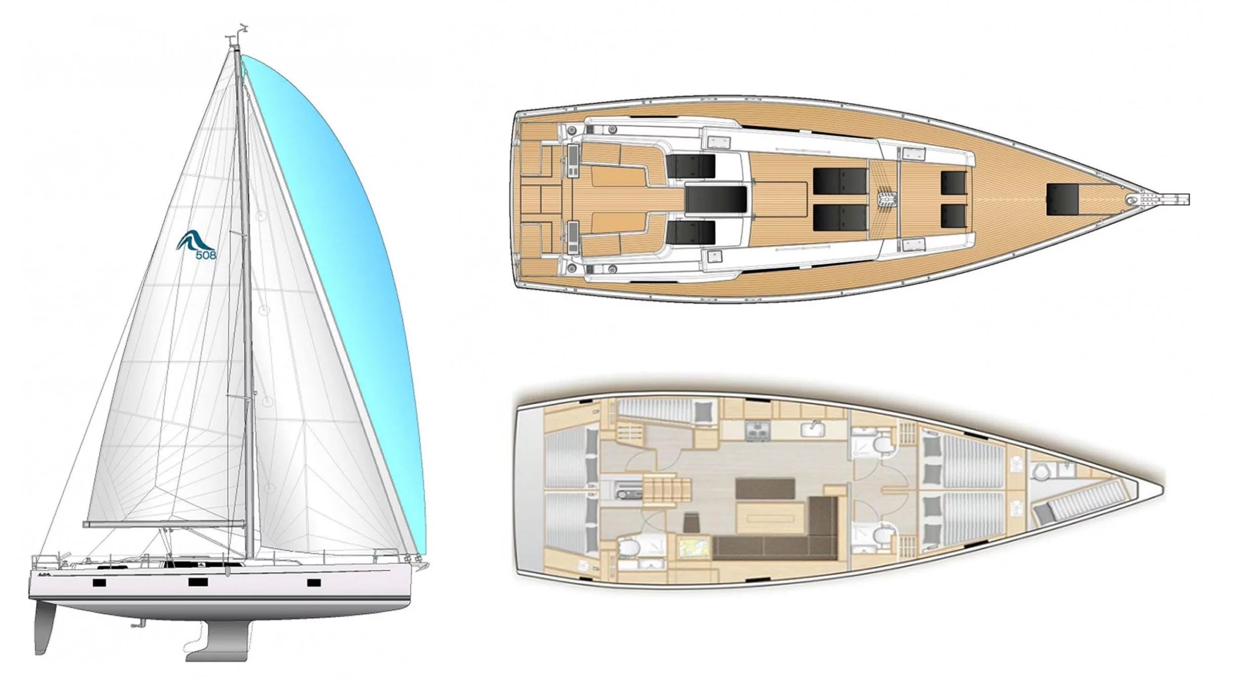 Hanse 508 - 5 + 1 cab. (Moby Dick)  - 1