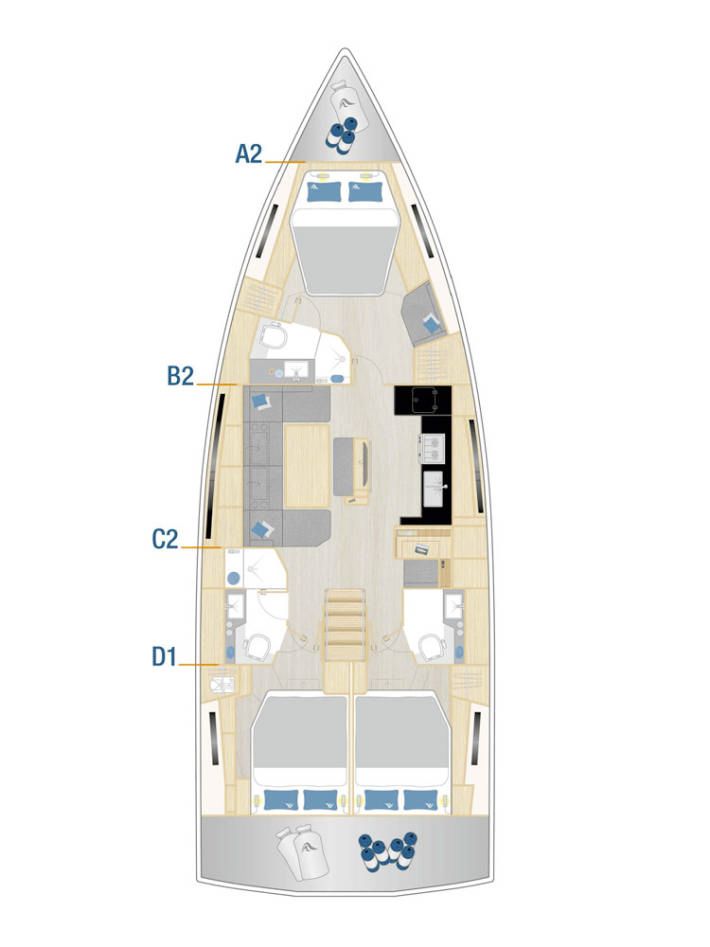 Photo #2 - Hanse 460 - 3 cab (Felice) en Trogir - 38958