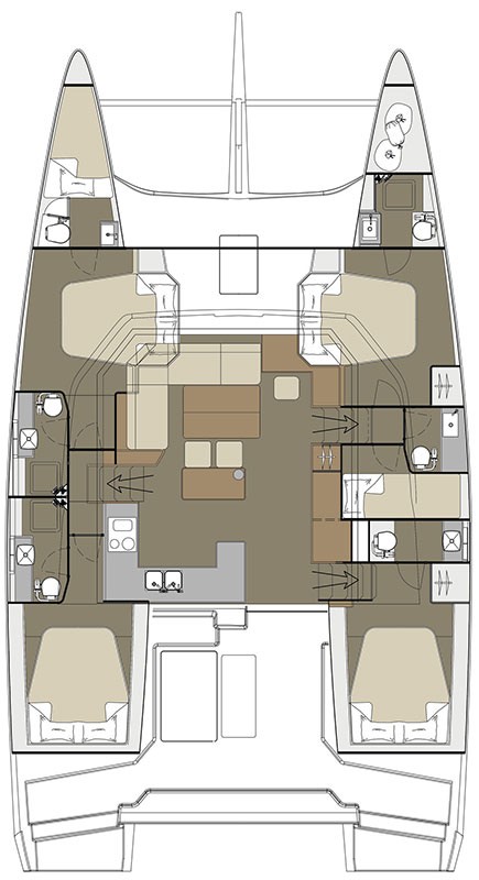 Photo #2 - Dufour 48 Catamaran - 5 + 2 cab (Hawaii 5-0) en Paros - 39110