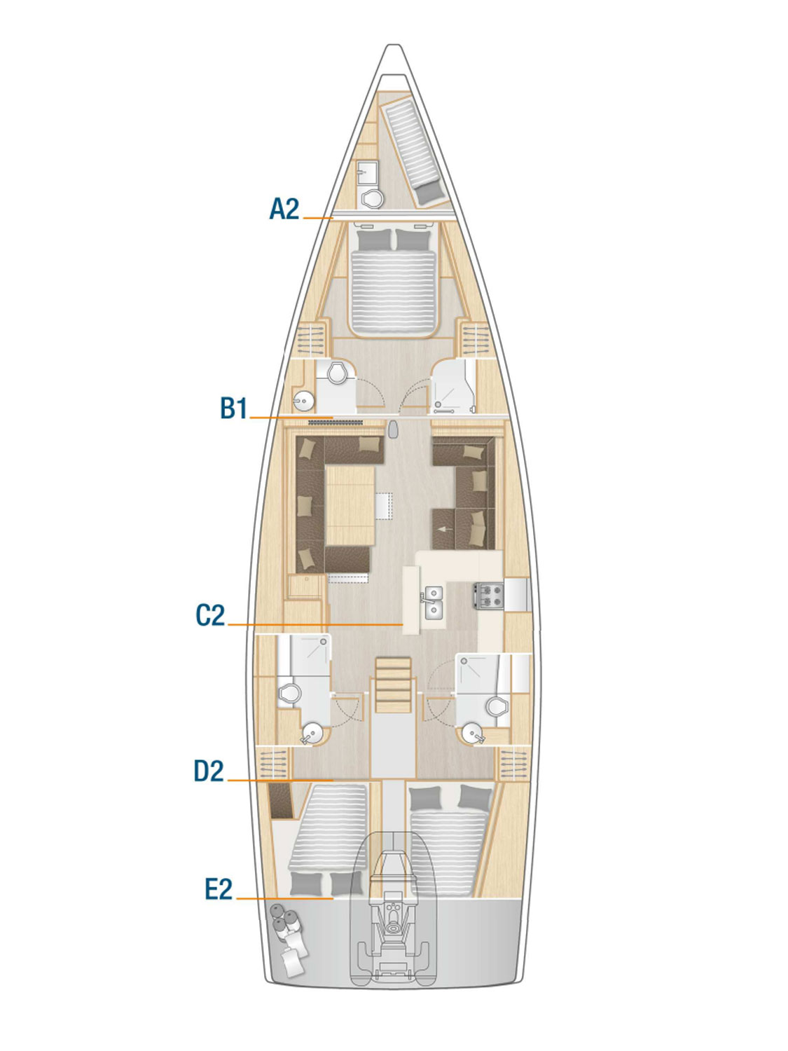Photo #2 - Hanse 588 - 3 + 1 cab. (Oceanelle) in Trogir - 39173