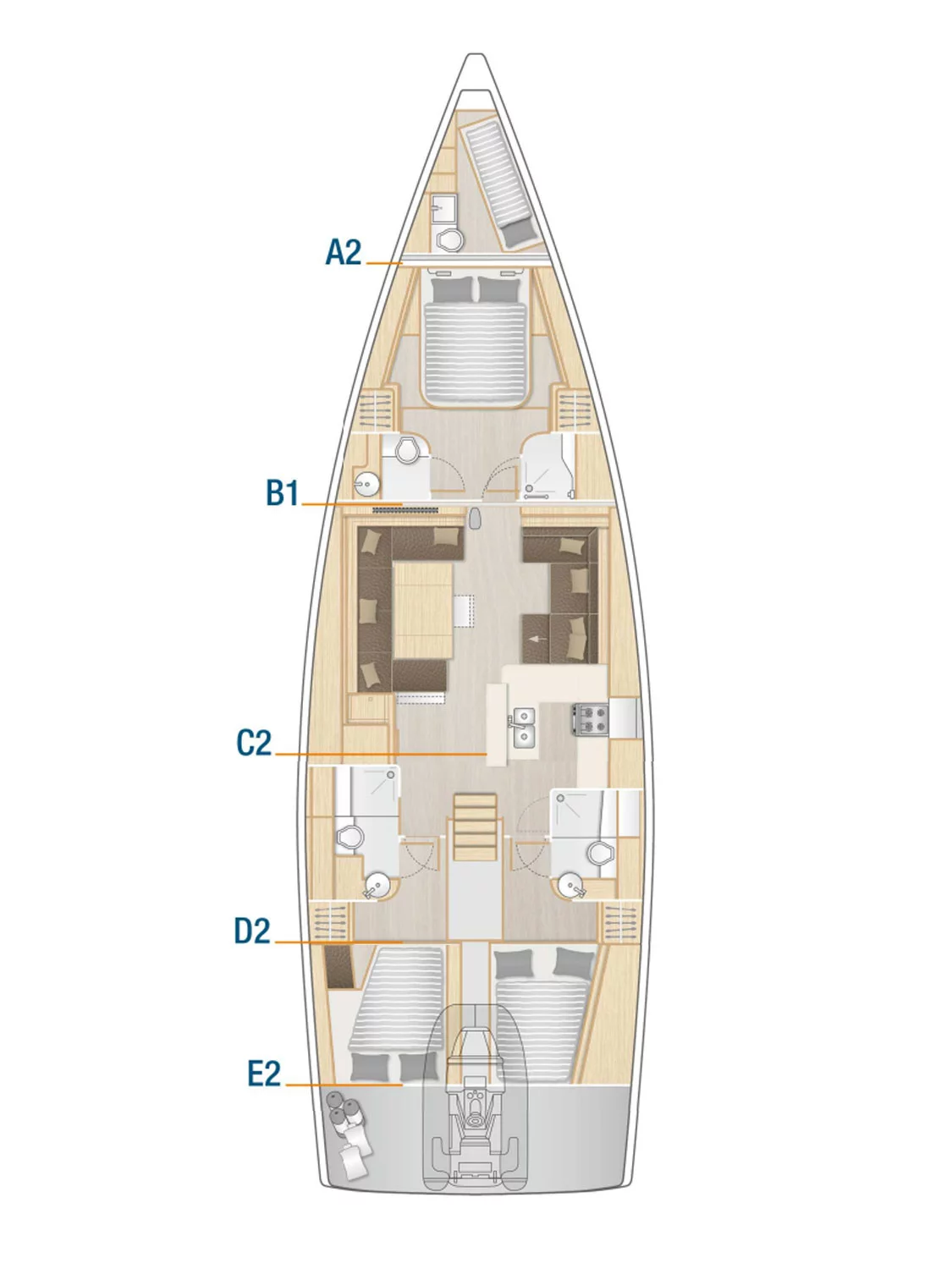 Hanse 588 - 3 + 1 cab. (Oceanelle)  - 1