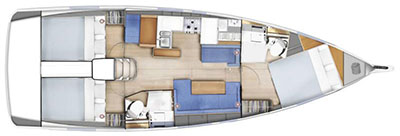 Photo #2 - Sun Odyssey 410 - 3 cab. (PRESTIGE) in Bormes Les Mimosas - 39508
