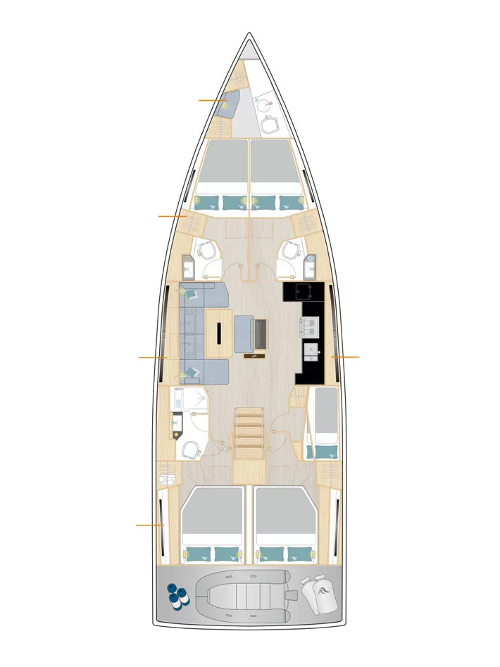 Hanse 510 - 5 + 1 cab. (Kille)  - 9