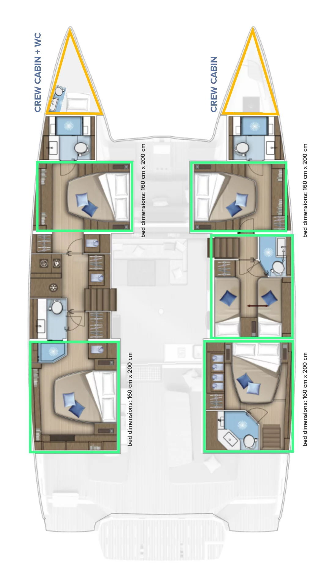 Lagoon 55 - 5 + 2 cab. (Tri Wing)  - 1