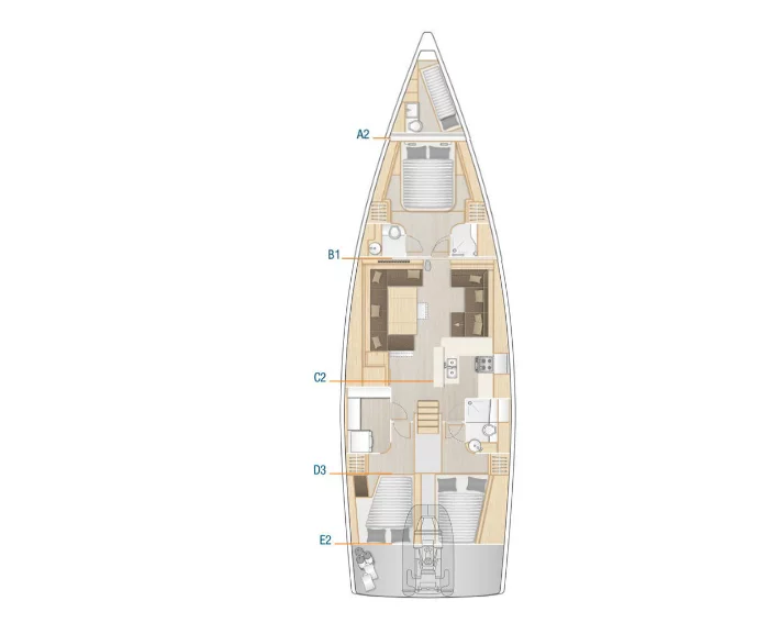 Hanse 588 - 3 + 1 cab. (Salty by Nature)  - 1