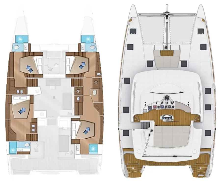 Lagoon 52 - 4 + 2 cab. (White Pearl)  - 7