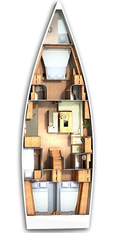 Hanse 505 - 4 + 1 cab. (Blue Bonnet af Lovnas - OW)  - 9