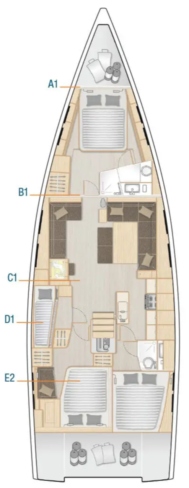 Hanse 548 - 5 cab. — photo 2