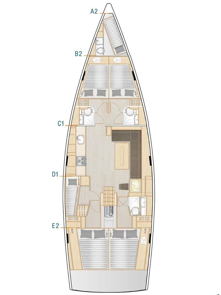 Hanse 508 - 5 + 1 cab. (Hamam)  - 1