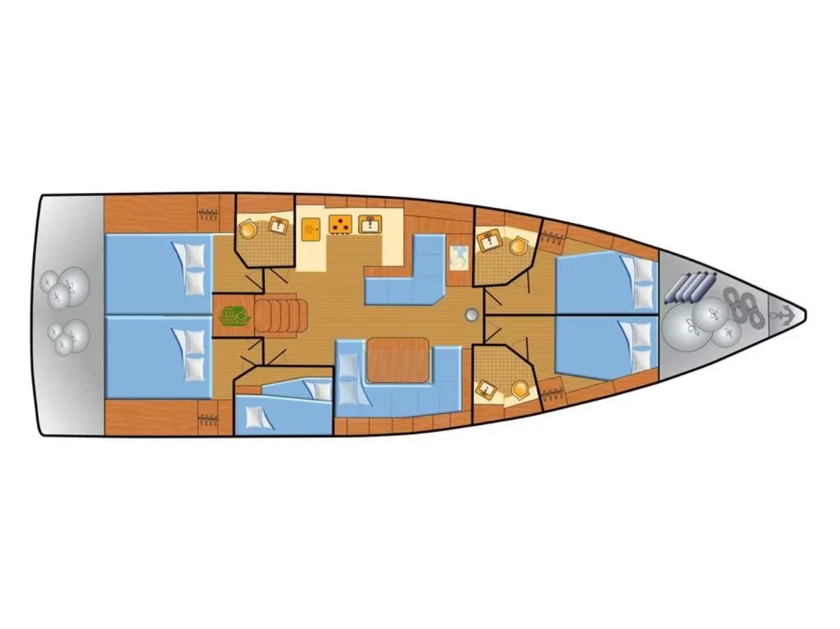 Oceanis 51.1 (Alboran Moscatel (Mallorca)) Plan image - 1
