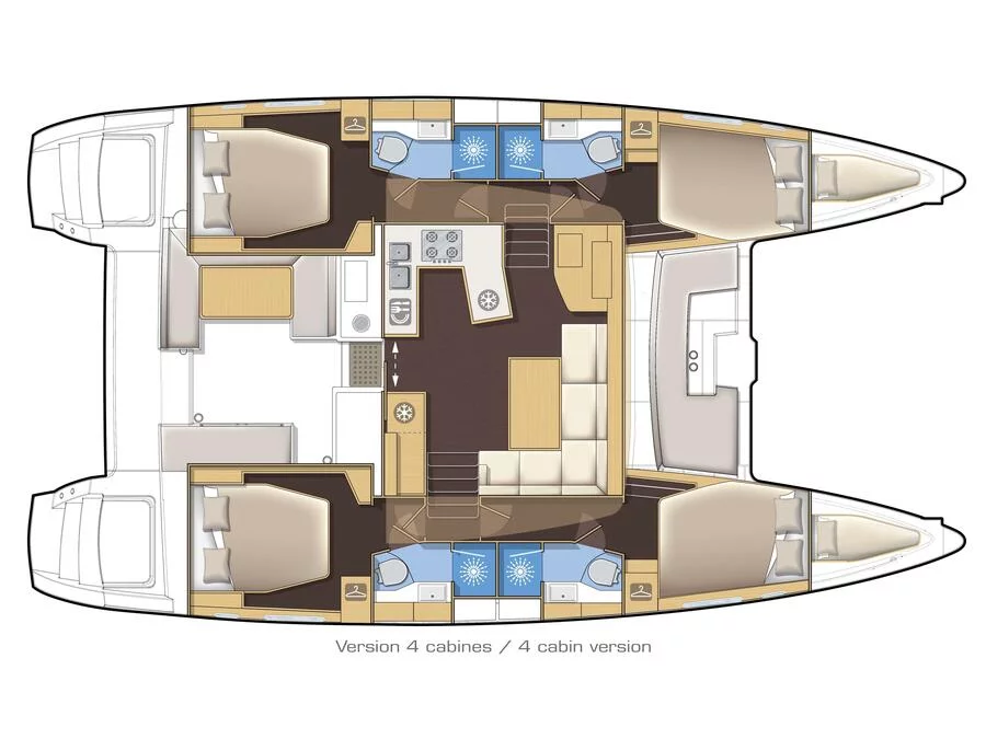 Lagoon 450 Sport (2018) equipped with generator, A (MOBY DICK) Plan image - 16