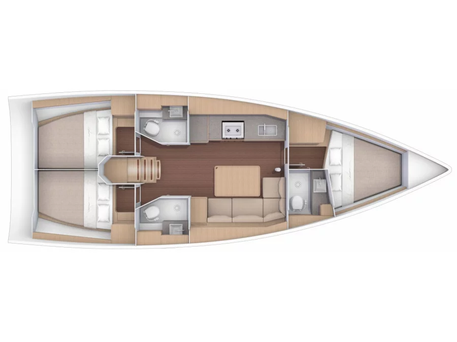 Dufour 390 (3 WC) (Gin Fizz) Plan image - 2