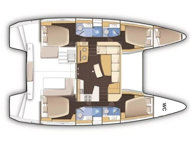 Lagoon 42 (4+1) (Rosa dei Venti) Plan image - 1