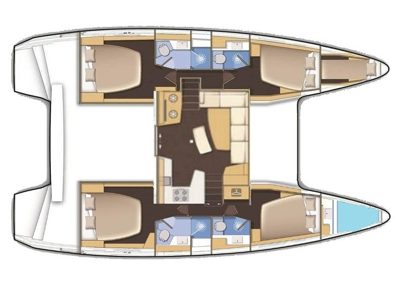 Photo #3 - Lagoon 42 (1 single bow cabin) (MAREBELLA) in Lefkada - 7047