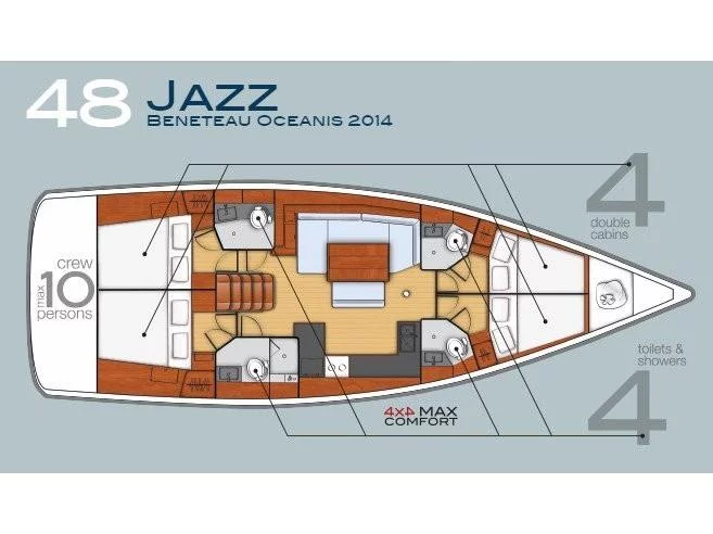Oceanis 48 (4 cabins) (Jazz) Plan image - 6