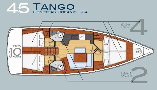 Oceanis 45 (4 cabins) (Tango)  - 9
