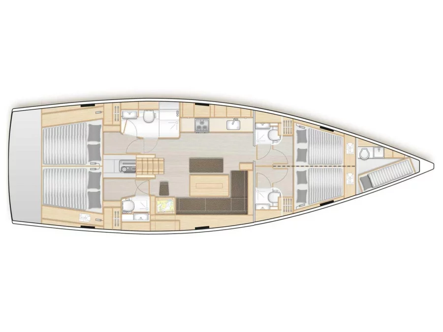 Hanse 508 with A/C, Generator and Watermaker (Planaria) Plan image - 9