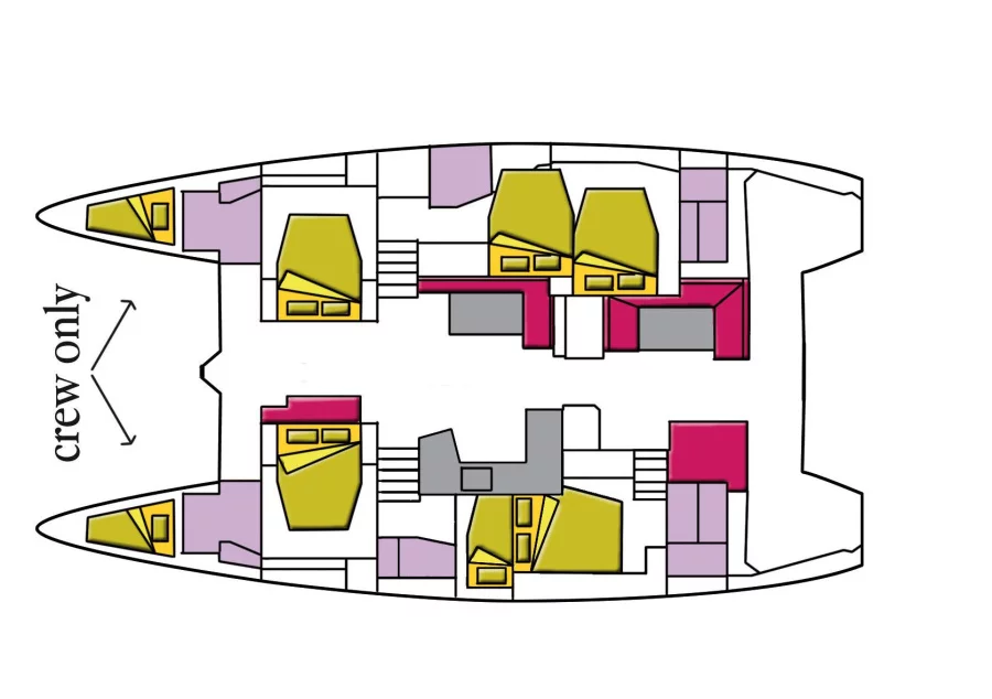 Lagoon 52F - 6 cab (Dugongo II (TOR) (6 cab + 1 crew) (A/C, WM, Generator, Inverter, Tender Lift))  - 2