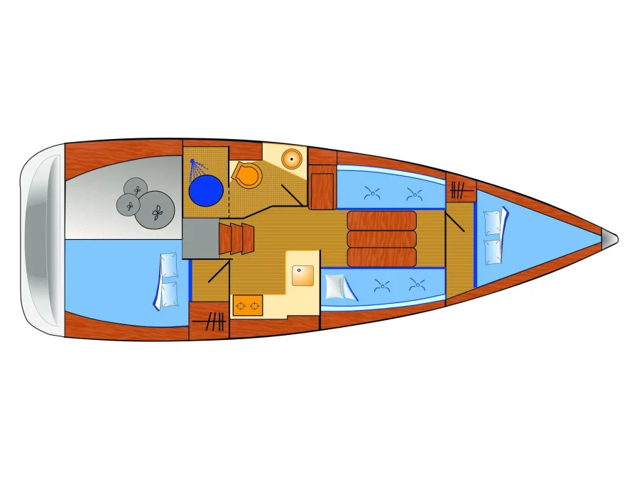 Sun Odyssey 349-2 cab. (Anastasia) Plan image - 3