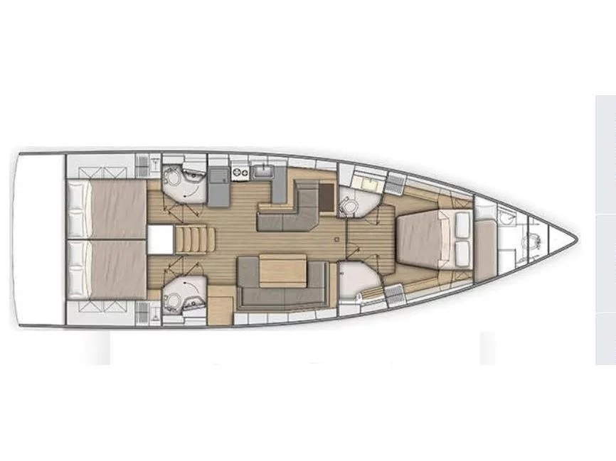 Oceanis 51.1/ 3 cabins (Polis) Plan image - 1