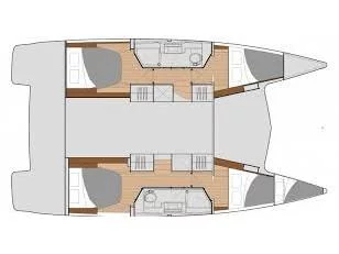 Isla 40 (Artemis- A/C & Watermaker & Generator & Gas barbecue  - 4 Cabins/4 Heads + Skiper's Cabin) Plan image - 2