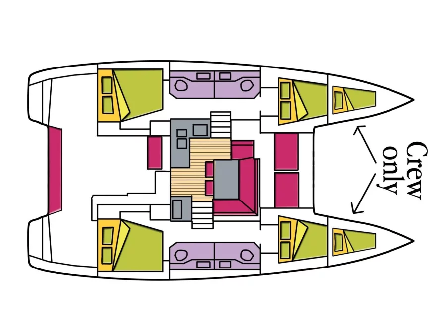 Lagoon 40 (4 cabs) (Aquila (WM, Inverter)) Plan image - 2