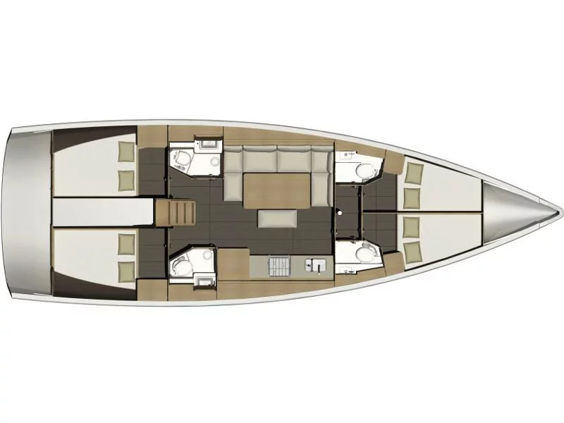 Dufour 460 Grand Large (MADICKEN (new sails 2024., air condition)) Plan image - 6