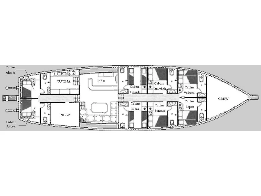 Gulet ((CabinLipari - double bed + single bed) Kaptan Yilmaz II) Plan image - 1