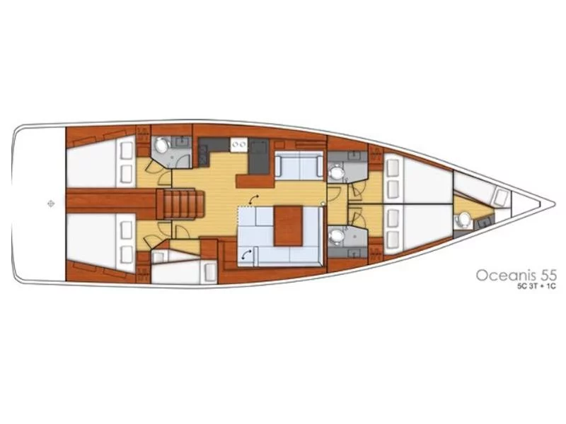 Oceanis 55 (LUCKY TRADER (generator, air condition, premium blue hull, 1 SUP free of charge)) Plan image - 7
