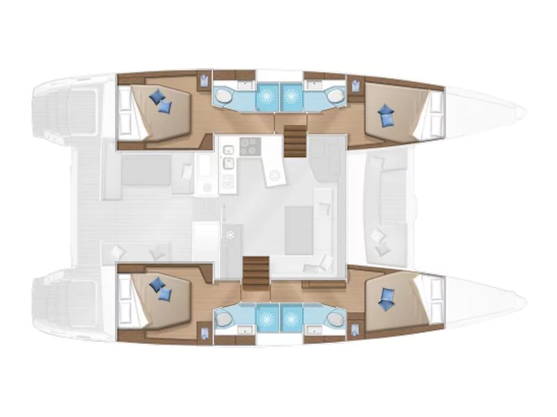 Lagoon 450  Flybridge (ANNIE (generator, air condition, water maker, 2 SUP free of charge)) Plan image - 13