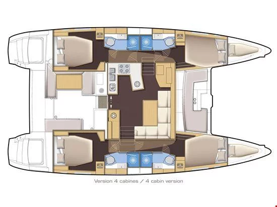 Lagoon 450 Sport LUX equipped with generator, A/C (PRINCESS SOFIA) Plan image - 8