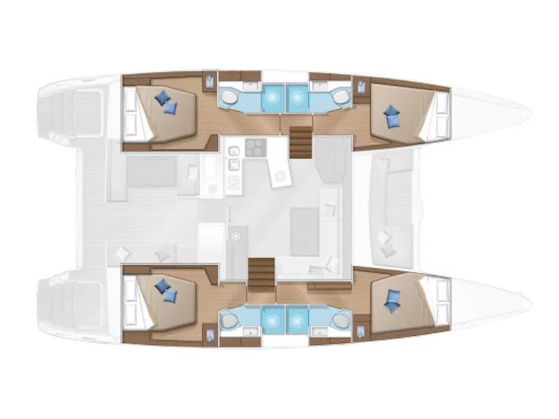 Lagoon 450  Flybridge (FO'S (generator, air condition,water maker, 2 SUP free of charge)) Plan image - 8