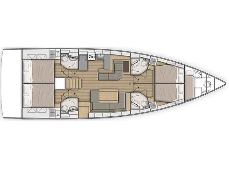 Oceanis 51.1 (NIREAS (generator, air condition, pearl grey hull, 1 SUP free of charge)) Plan image - 7