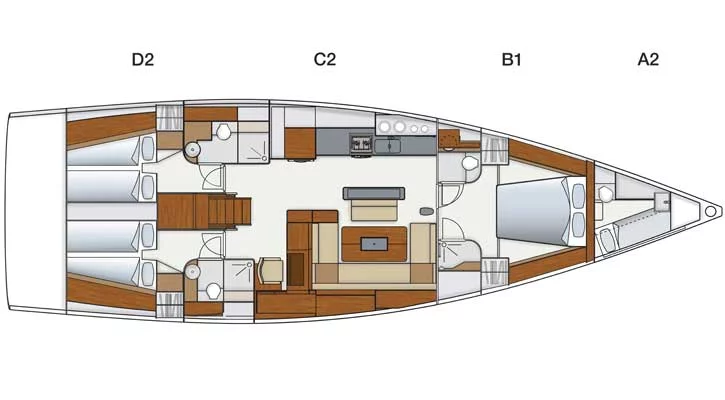 Hanse 575 (Shawe Thing (Only with Skipper)) layout - 2