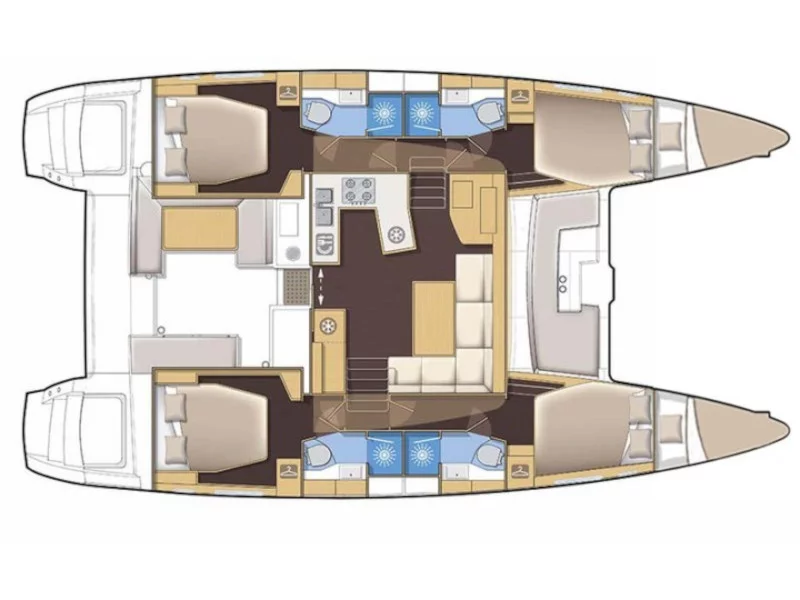 Lagoon 450  Fly (ALKISTIS (generator, air condition, watermaker, undewater lights)) Plan image - 9