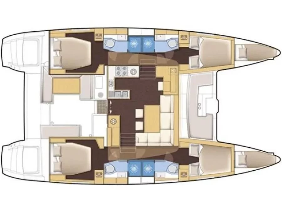 Lagoon 450  Fly (GIN TONIC (generator, air condition, water maker, bowthruster, 2 SUP free of charge)) Plan image - 5