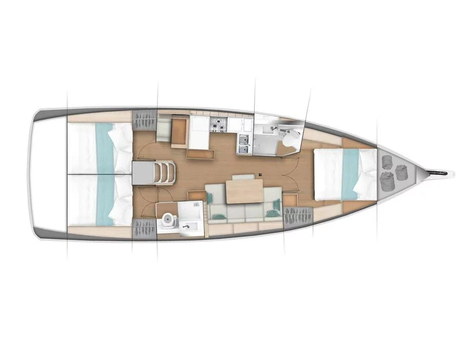 Sun Odyssey 440 - 3 cabin, 2 heads (Ella Victoria) Plan image - 10