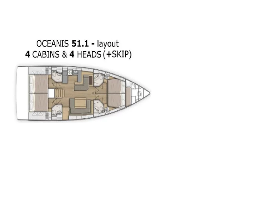 Oceanis 51.1 - 4+1 cab (ULTRA SPIRIT) Plan image - 11