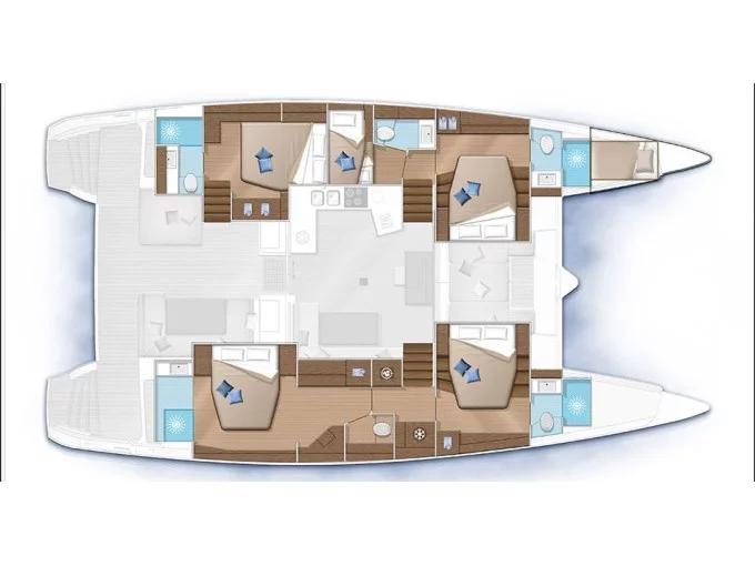 Lagoon 52F (5 cab) (Orsa Maggiore (AC, WM, , Inverter, Tender Lift)) Plan image - 14
