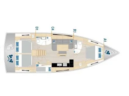 Hanse 460 - 4 cabine - 2 bagni - 8 posti letto (La Mariacristina) Plan image - 13