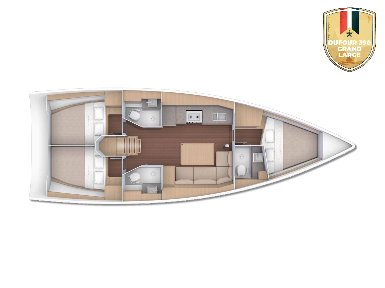 Dufour 390 Grand Large (Ruža) Plan image - 17