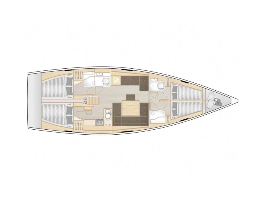 Hanse 458 (ZOE (Generator, Watermaker, Full teak deck, Pearl Grey Hull)) Plan image - 15