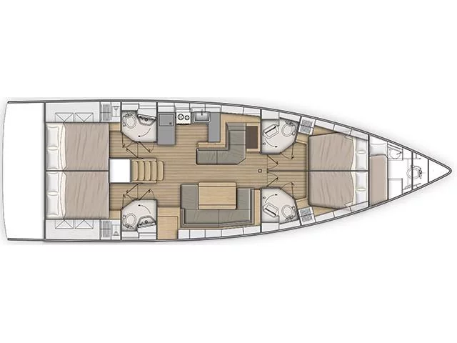 Oceanis 51.1 (DEMILIA STAR (generator, air condition, water maker, full teak deck, pearl grey hull, electric throt) Plan image - 5