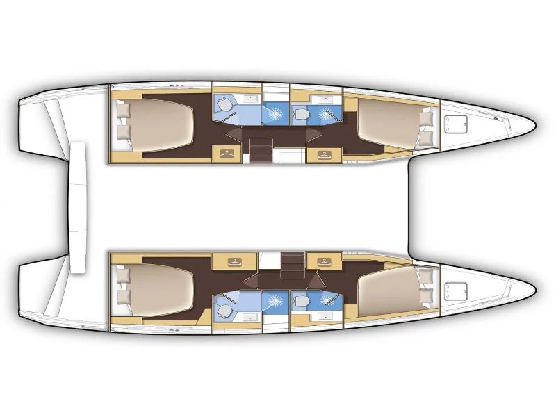 Lagoon 42 (Athens: Forward Cabin #1 (Cabin Charter 2 pax) FULLY CREWED, ALL INCLUSIVE) Plan image - 2