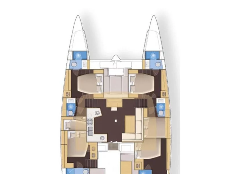 Lagoon 52 - 6 Cabin (Queen of Hearts (A/C - Generator - Refit 2022)) Plan image - 1