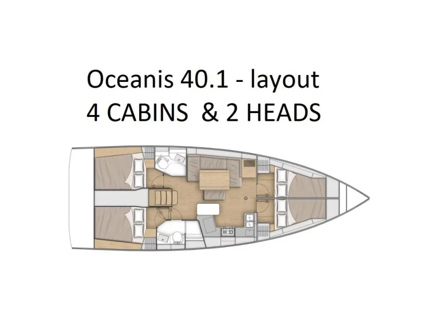 Oceanis 40.1 - 4D cab (DORY) Plan image - 1