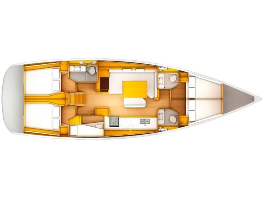 Sun Odyssey 509 5 cabin (Lucky Slot - (A/C - Generator - Refit 2022)) Plan image - 1