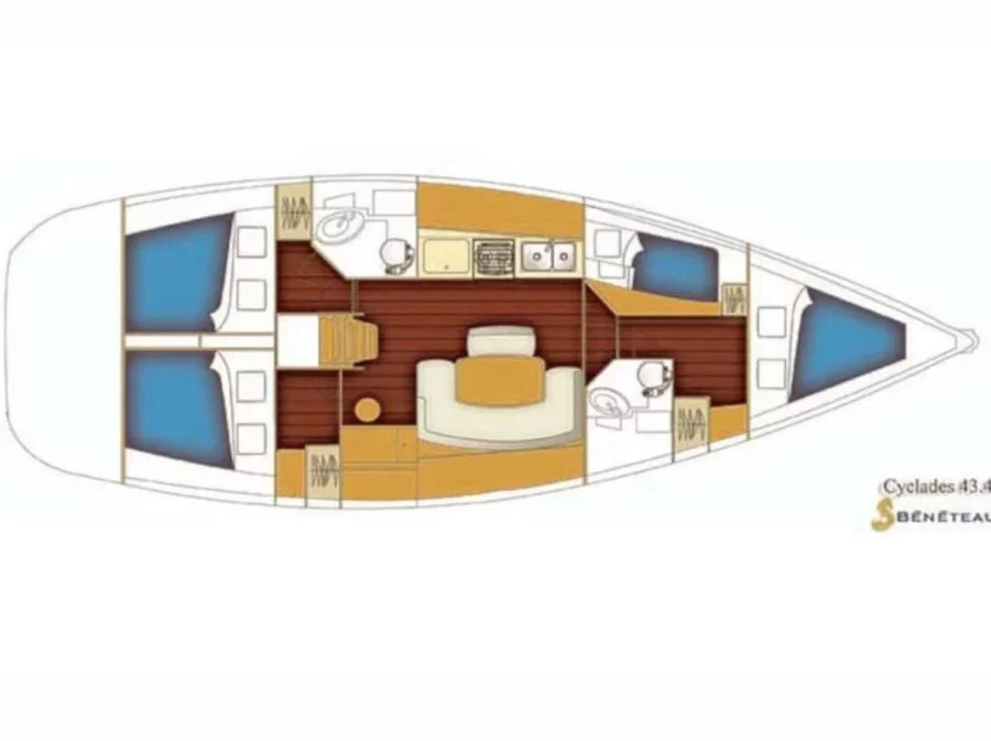 Cyclades 43.4 (Sole Mio) Plan image - 4