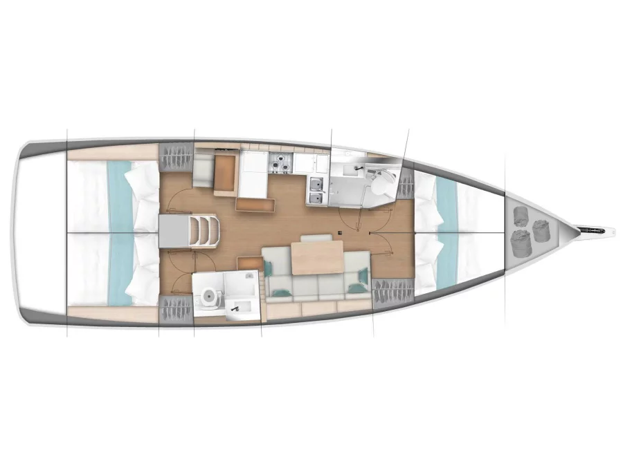 Sun Odyssey 440 - 4 Cabins (Happy Day) Plan image - 2